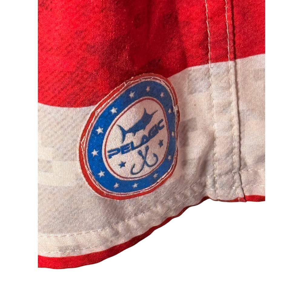 Pelagic Board Shorts Size 38 Fish Flag American Flag Fishing Trunks Patriotic - Picture 8 of 12